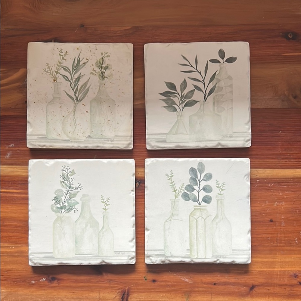 Botanical Art Coasters Set of 4